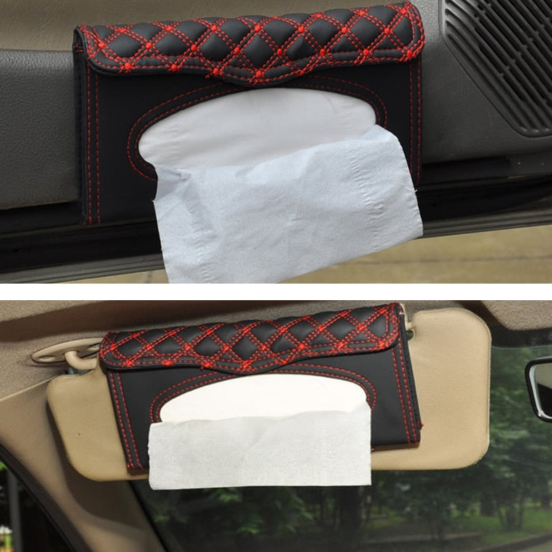 Tissue  - Porta Lenços em Couro para Carro